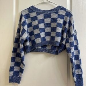 Shein, blue checked long sleeve, slightly worn